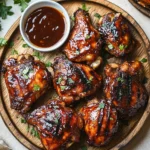 Caramelized BBQ Chicken Thighs in the Oven