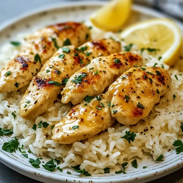 Chicken Scampi with Garlic Parmesan Rice
