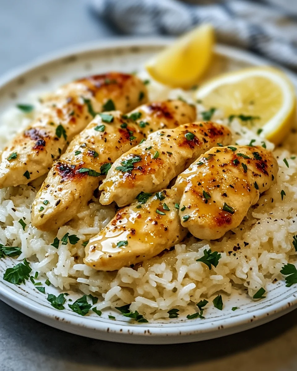 Chicken Scampi with Garlic Parmesan Rice