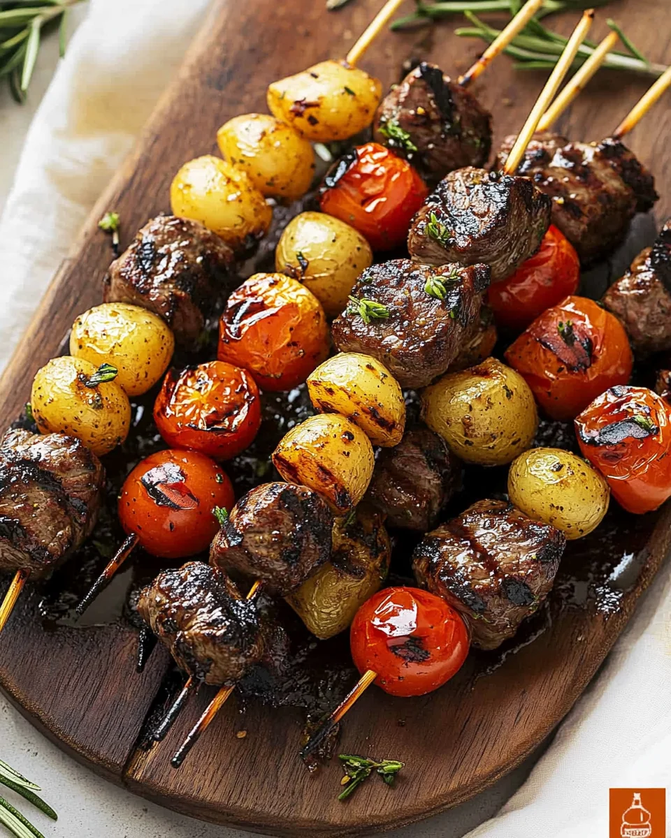 Rosemary Garlic Steak Kebabs