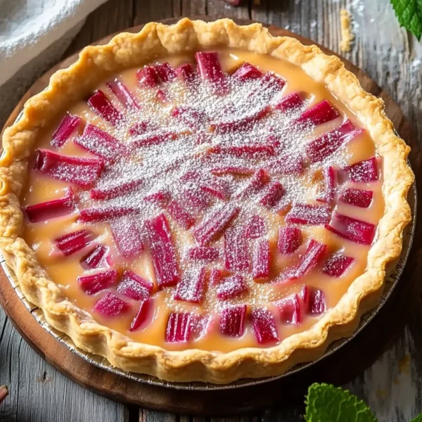 Sweet Rhubarb Custard Tart