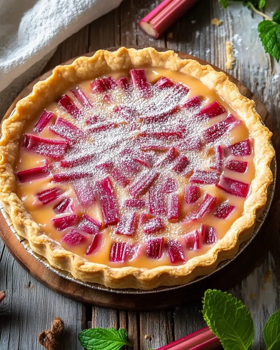 Sweet Rhubarb Custard Tart